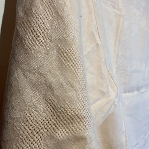 Peach Linen Table Cloth - Vintage